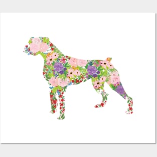 Floral Boxer Posters and Art